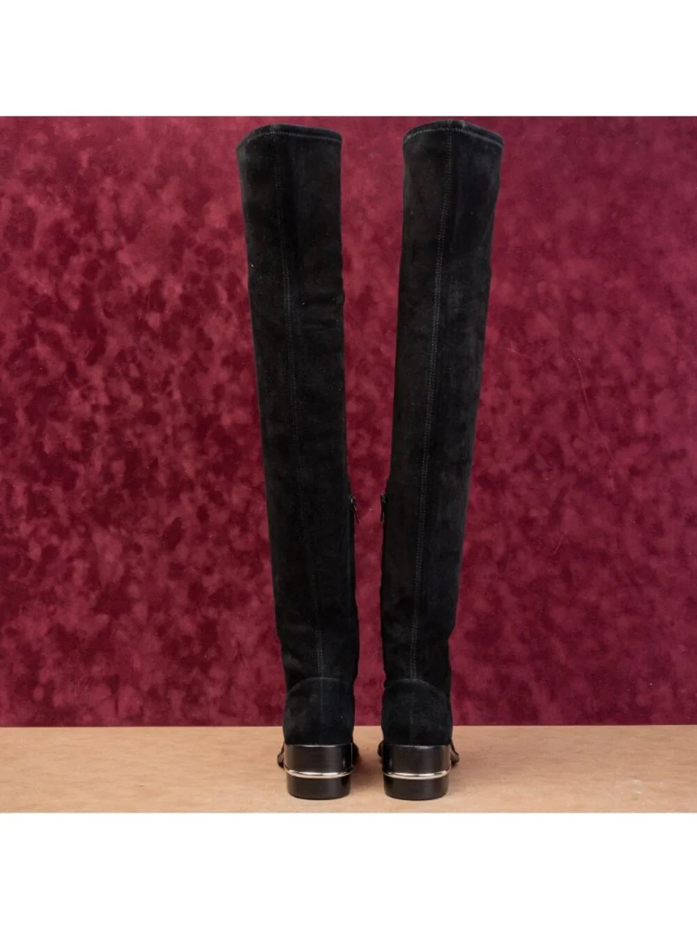 Paige LA Women Jacey Black Suede Fashion Party Night OTK Stretch Boots sz 6